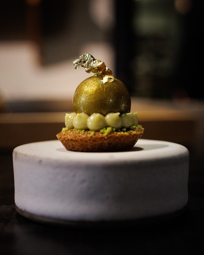 A gold-leaf dessert